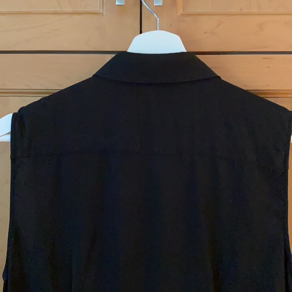 Theory silk button sleeveless collared blouse - Picture 7 of 7